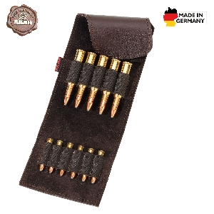 Wapenaccessoires voor de jacht en schietsport von AKAH AKAH Patronenetui aus Büffel-Leder 67935111