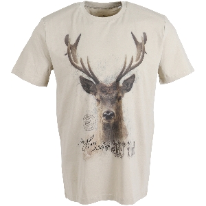Kleding voor jacht en outdoor von AKAH ALMTRACHT T-Shirt Mein Herz schlägt wild, sand 83810005