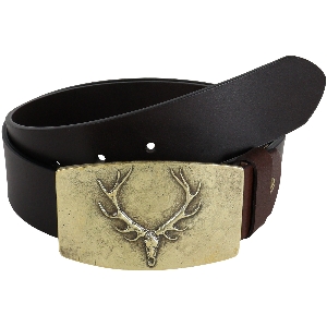 Accessoires voor jacht en outdoor von AKAH HOUSE OF HUNTING Jagdgürtel Geweih aus Büffelleder 87656001