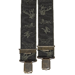Accessoires voor jacht en outdoor von AKAH Hosenträger Jacquard Wildmotive oliv 87645000