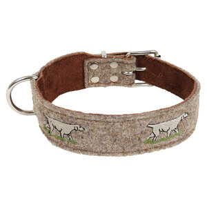 AKAH Hundehalsband aus Wollfilz und Yakleder