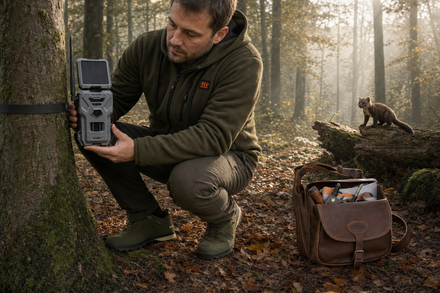 Cameratest aan de herfstbosrand